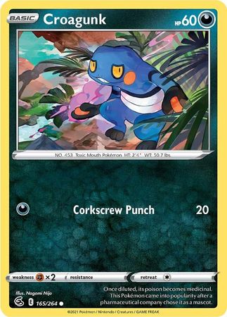 Croagunk 165 264 Common Sword Shield Fusion Strike Singles Croagunk 165 264 Common Sword Shield Fusion Strike Singles