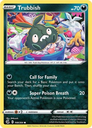 Trubbish 168 264 Common Sword Shield Fusion Strike Singles Trubbish 168 264 Common Sword Shield Fusion Strike Singles