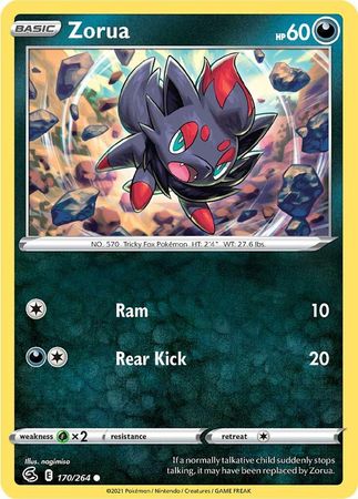 Zorua 170 264 Common Sword Shield Fusion Strike Singles Zorua 170 264 Common Sword Shield Fusion Strike Singles