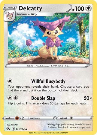 Delcatty 211 264 Uncommon Sword Shield Fusion Strike Singles Delcatty 211 264 Uncommon Sword Shield Fusion Strike Singles