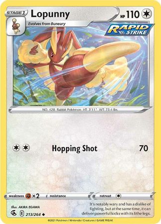 Lopunny 213 264 Uncommon Sword Shield Fusion Strike Singles Lopunny 213 264 Uncommon Sword Shield Fusion Strike Singles