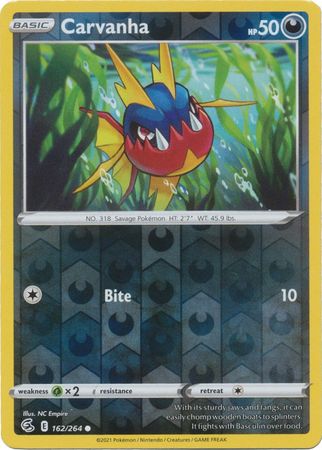 Carvanha 162 264 Common Reverse Holo Sword Shield Fusion Strike Reverse Holo Singles Carvanha 162 264 Common Reverse Holo Sword Shield Fusion Strike Reverse Holo Singles