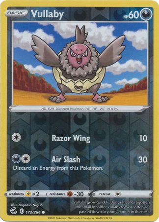 Vullaby 172 264 Common Reverse Holo Sword Shield Fusion Strike Reverse Holo Singles Vullaby 172 264 Common Reverse Holo Sword Shield Fusion Strike Reverse Holo Singles