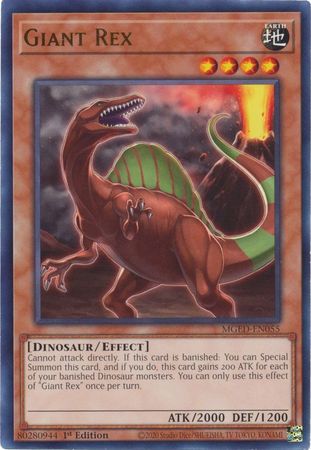 Giant Rex MGED-EN055 Gold Rare Yu-Gi-Oh Card 1st Edition New 