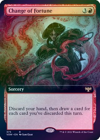 Change of Fortune 375 Extended Art Foil Innistrad Crimson Vow Collector Booster Foil Singles Change of Fortune 375 Extended Art Foil Innistrad Crimson Vow Collector Booster Foil Singles