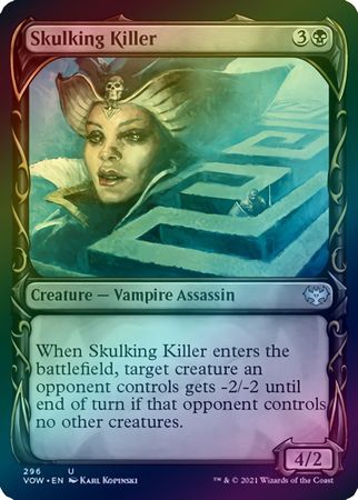 Skulking Killer 296 Showcase Fang Frame Foil Innistrad Crimson Vow Collector Booster Foil Singles Skulking Killer 296 Showcase Fang Frame Foil Innistrad Crimson Vow Collector Booster Foil Singles