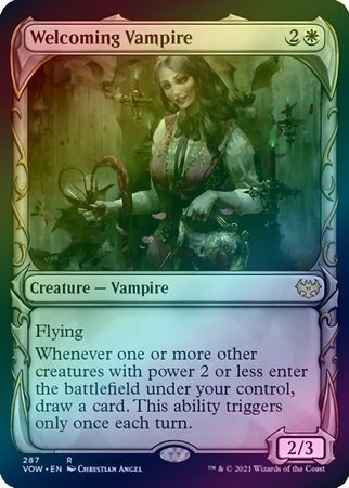 Welcoming Vampire 287 Showcase Fang Frame Foil Innistrad Crimson Vow Collector Booster Foil Singles Welcoming Vampire 287 Showcase Fang Frame Foil Innistrad Crimson Vow Collector Booster Foil Singles