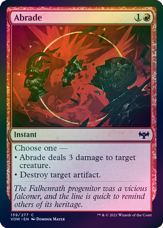 Abrade 139 277 Foil Innistrad Crimson Vow Foil Singles Abrade 139 277 Foil Innistrad Crimson Vow Foil Singles