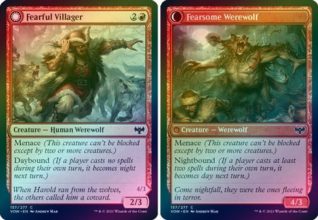 Fearful Villager Fearsome Werewolf 157 277 Foil Innistrad Crimson Vow Foil Singles Fearful Villager Fearsome Werewolf 157 277 Foil Innistrad Crimson Vow Foil Singles
