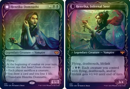 Henrika Domnathi Henrika Infernal Seer 293 Showcase Fang Frame Foil Innistrad Crimson Vow Collector Booster Foil Singles Henrika Domnathi Henrika Infernal Seer 293 Showcase Fang Frame Foil Innistrad Crimson Vow Collector Booster Foil Singles