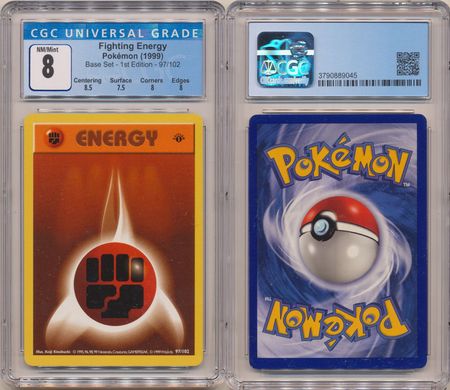 Near Mint NM Pokemon Base Set COMMON Fighting Energy 97/102 Condition 