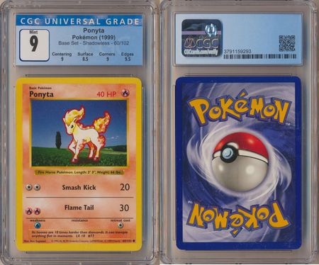 Ponyta 60 102 CGC 9 Mint Common Base Set Shadowless 9293 Base Set Shadowless Singles Ponyta 60 102 CGC 9 Mint Common Base Set Shadowless 9293 Base Set Shadowless Singles