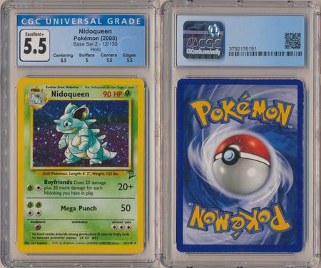 Nidoqueen 12 130 CGC 5 5 Excellent Holo Rare Base Set 2 6191 Base Set 2 Singles Nidoqueen 12 130 CGC 5 5 Excellent Holo Rare Base Set 2 6191 Base Set 2 Singles