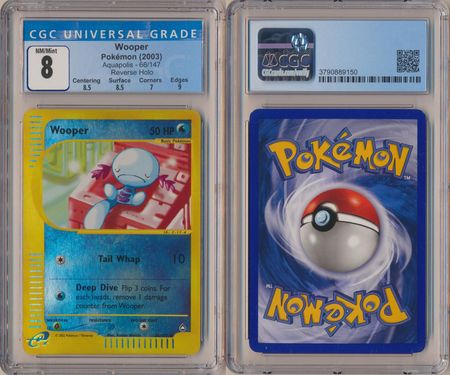 Wooper 66 147 CGC 8 NM Mint Uncommon Reverse Holo Aquapolis 9150 Aquapolis Singles Wooper 66 147 CGC 8 NM Mint Uncommon Reverse Holo Aquapolis 9150 Aquapolis Singles