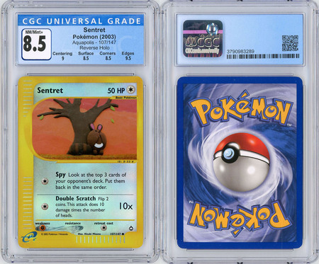 Sentret 107 147 CGC 8 5 NM Mint Common Reverse Holo Aquapolis 3289 CGC Graded Pokemon Cards Sentret 107 147 CGC 8 5 NM Mint Common Reverse Holo Aquapolis 3289 CGC Graded Pokemon Cards