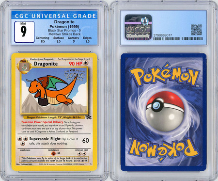 Dragonite 5 CGC 9 Mint WB Stamped Promo Black Star Promos 9017 CGC Graded Pokemon Cards Dragonite 5 CGC 9 Mint WB Stamped Promo Black Star Promos 9017 CGC Graded Pokemon Cards