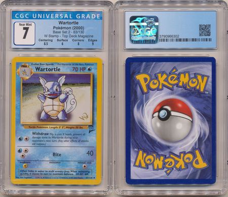 Wartortle 63 130 CGC 7 Near Mint W Stamped Base Set 2 6302 CGC Graded Pokemon Cards Wartortle 63 130 CGC 7 Near Mint W Stamped Base Set 2 6302 CGC Graded Pokemon Cards