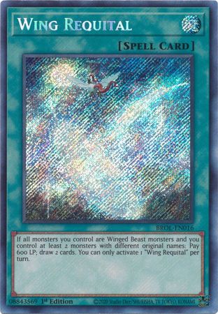 Wing Requital BROL EN016 Secret Rare 1st Edition Brothers of Legend 1st Edition Singles Wing Requital BROL EN016 Secret Rare 1st Edition Brothers of Legend 1st Edition Singles