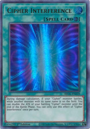 Cipher Interference BROL EN039 Ultra Rare 1st Edition Cipher Interference BROL EN039 Ultra Rare 1st Edition