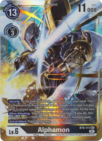 Alphamon BT6 111 Secret Rare BT06 Singles Alphamon BT6 111 Secret Rare BT06 Singles