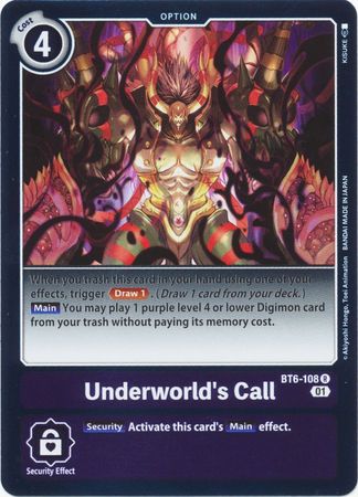 Underworld s Call BT6 108 Rare Underworld s Call BT6 108 Rare
