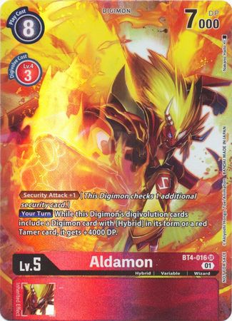 Aldamon BT4 016 SR 1 Year Anniversary Box Topper Promo All Digimon Promos Aldamon BT4 016 SR 1 Year Anniversary Box Topper Promo All Digimon Promos