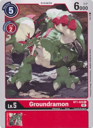 Groundramon Alternate Art BT1 020 Uncommon Groundramon Alternate Art BT1 020 Uncommon