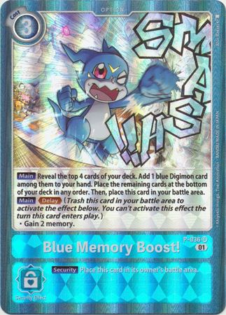Blue Memory Boost P 036 Super Rare All Digimon Promos Blue Memory Boost P 036 Super Rare All Digimon Promos