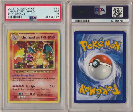 Charizard 11 108 PSA 7 NM Holo Rare Evolutions 5507 PSA Graded Pokemon Cards Charizard 11 108 PSA 7 NM Holo Rare Evolutions 5507 PSA Graded Pokemon Cards