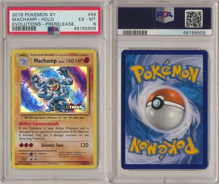Machamp 59 108 PSA 6 EX MT Holo Prerelease Evolutions 5509 Machamp 59 108 PSA 6 EX MT Holo Prerelease Evolutions 5509