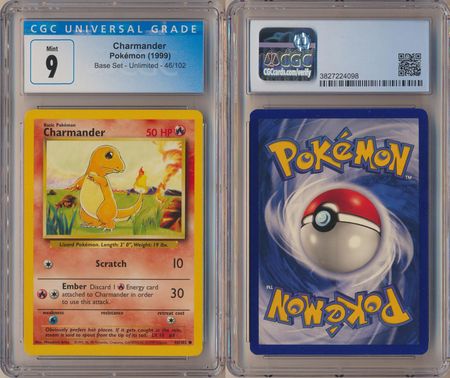 Charmander 46 102 CGC 9 Mint Common Unlimited Base Set 4098 Base Set Unlimited Singles Charmander 46 102 CGC 9 Mint Common Unlimited Base Set 4098 Base Set Unlimited Singles