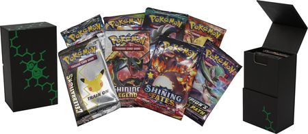 8 Random Pokemon Booster Packs w/ Troll & Toad Storage Box