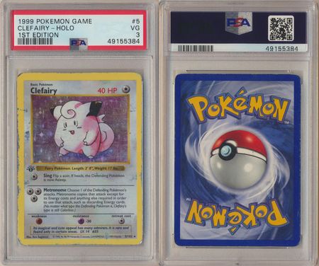 Clefairy 5 102 PSA 3 VG Holo 1st Edition Base Set 5384 PSA Graded Pokemon Cards Clefairy 5 102 PSA 3 VG Holo 1st Edition Base Set 5384 PSA Graded Pokemon Cards