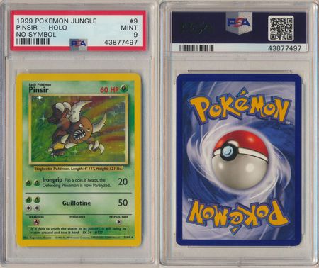 Pinsir 9 64 PSA 9 MINT Holo No Set Symbol Misprint Unlimited Jungle 7497 Pinsir 9 64 PSA 9 MINT Holo No Set Symbol Misprint Unlimited Jungle 7497