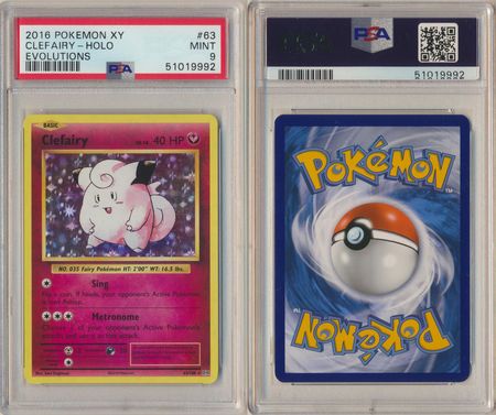Clefairy 63 108 PSA 9 MINT Holo Evolutions 9992 XY Evolutions Singles Clefairy 63 108 PSA 9 MINT Holo Evolutions 9992 XY Evolutions Singles