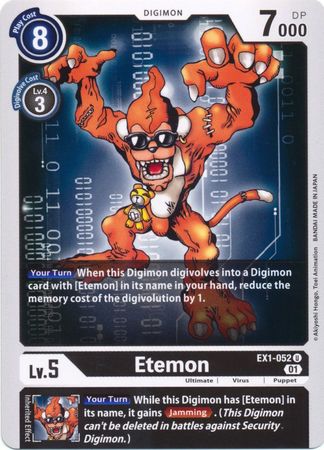 Etemon EX1 052 Uncommon Etemon EX1 052 Uncommon