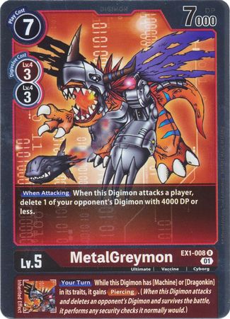 EX1-008 MetalGreymon Rare Mint Digimon Card
