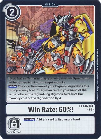 Win Rate 60 EX1 071 Rare Classic Collection Theme Booster EX01 Singles Win Rate 60 EX1 071 Rare Classic Collection Theme Booster EX01 Singles