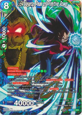 SS4 Vegeta Peak of Primitive Power BT8 136 Secret Rare Reprint SS4 Vegeta Peak of Primitive Power BT8 136 Secret Rare Reprint