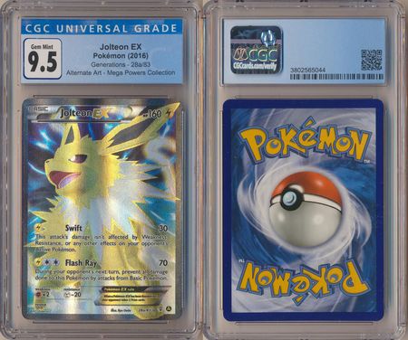 Jolteon EX 28a 83 CGC 9 5 Gem Mint Full Art Ultra Rare Generations 5044 Pokemon XY Promos Jolteon EX 28a 83 CGC 9 5 Gem Mint Full Art Ultra Rare Generations 5044 Pokemon XY Promos