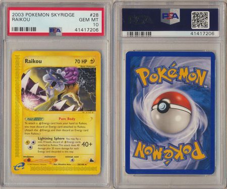 Raikou 28 144 PSA 10 GEM MT Rare Skyridge 7206 Skyridge Singles Raikou 28 144 PSA 10 GEM MT Rare Skyridge 7206 Skyridge Singles
