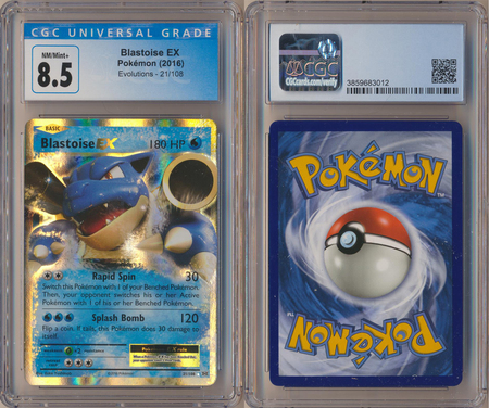 Blastoise EX 21 108 CGC 8 5 NM Mint Ultra Rare Evolutions 3012 XY Evolutions Singles Blastoise EX 21 108 CGC 8 5 NM Mint Ultra Rare Evolutions 3012 XY Evolutions Singles