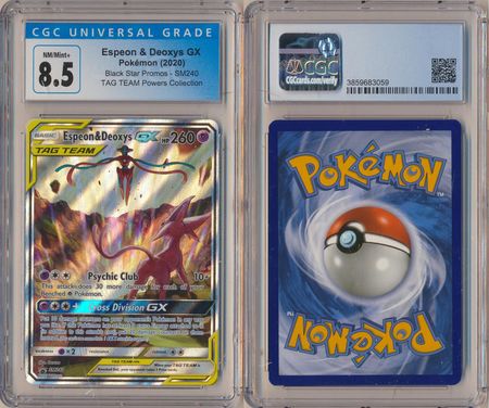 Espeon & Deoxys GX - SM240 - CGC 8.5 NM/Mint+ - Full Art Ultra Rare (SM  Promo) 3059