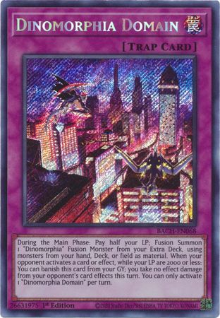 Dinomorphia Domain BACH EN068 Secret Rare 1st Edition Dinomorphia Domain BACH EN068 Secret Rare 1st Edition