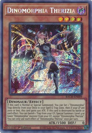 Dinomorphia Therizia BACH EN009 Secret Rare 1st Edition Dinomorphia Therizia BACH EN009 Secret Rare 1st Edition