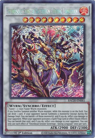Swordsoul Sinister Sovereign Qixing Longyuan BACH EN041 Secret Rare 1st Edition Swordsoul Sinister Sovereign Qixing Longyuan BACH EN041 Secret Rare 1st Edition