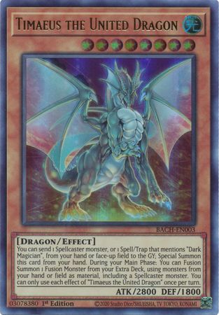 Timaeus the United Dragon BACH EN003 Ultra Rare 1st Edition Timaeus the United Dragon BACH EN003 Ultra Rare 1st Edition