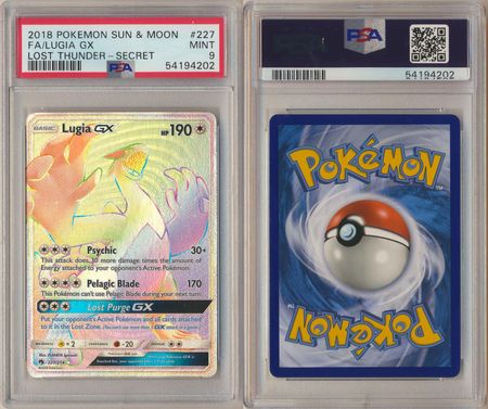 PSA 9 MINT - Lost store Thunder Rainbow Lugia GX #227/214