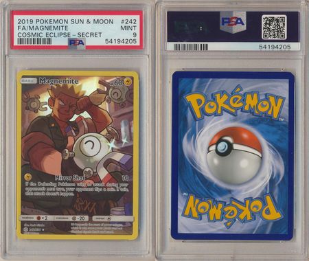 Magnemite 242 236 PSA 9 MINT Secret Rare Cosmic Eclipse 4205 PSA Graded Pokemon Cards Magnemite 242 236 PSA 9 MINT Secret Rare Cosmic Eclipse 4205 PSA Graded Pokemon Cards