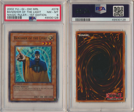 Banisher of the Light MRL 078 PSA 8 NM MT Super Rare 1st Edition 0128 PSA Graded Yugioh Cards Banisher of the Light MRL 078 PSA 8 NM MT Super Rare 1st Edition 0128 PSA Graded Yugioh Cards